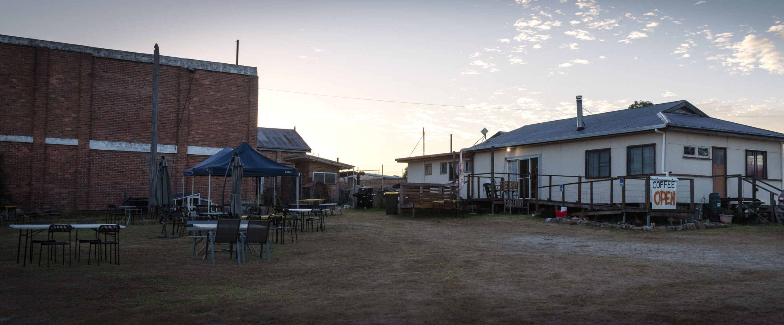 Sun rising behind The Mansion and ready for another day.